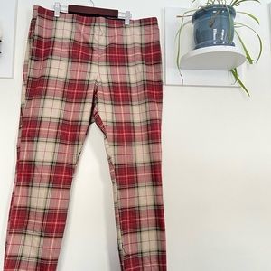 H&M • Red Super Slim Fit Plaid Pant Size 16
